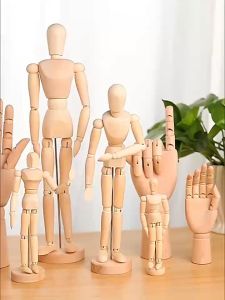 Tượng người mô hình bàn tay bằng gỗ có khớp tập vẽ decor