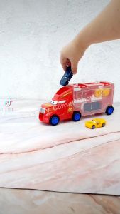 Lightning McQueen Cars Launcher + Trailer Toy Vehicles Truck Toys Lorry Mainan Lori
