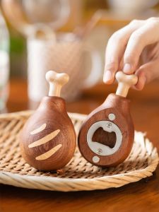 ZHUSHANXIA | Wooden Bottle Opener Refrigerator Magnet