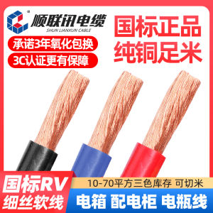 National Standard Pure Copper RV Single-Core Multi-Strand Flexible Cable 10 16 25 35 50 70 Square Meters Fire Battery Battery Bonding Wire