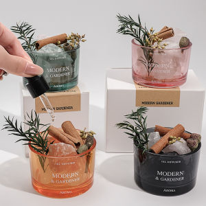 Household Fireless Crystal Aromatherapy Ornament Set with Essential Oil Diffuser Stones - Jasmine Scent for Bedroom Living Room