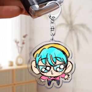 other | 8/1pcs Q Version Anime Eye 2D Acrylic Keychain Cute Cartoon Backpack Car Key Pendant Lightweight Decor Birthday Gift for Fans
