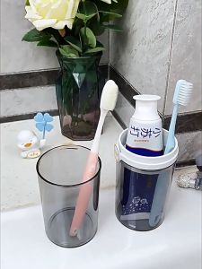 Travel Toothbrush Wash Cup Travel Soap Case with Lid Toothpaste Box Soap Holder Mouthwash Cup Sealed Wash Set Organizer XPH976