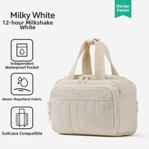 AJI | Large Capacity Handbag Cosmetic Bag Partitioned Organizer Wet Dry Separation
