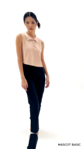 MASCOT Tank top wanita Polos - Atasan CropTop Kancing Kerah M-2385