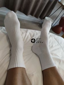 Muscle Store Relax Knee Socks Terry Athletic Socks Towel Bottom Four Seasons Pure Cotton Men Fitness Socks White Socks