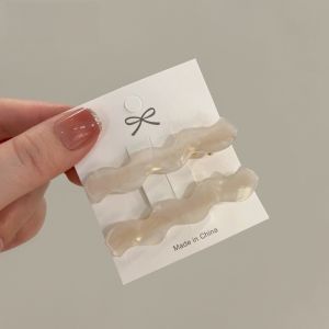 กิ๊บติดผมทรงปากเป็ดแบบหนีบด้านข้าง 2 ชิ้น เครื่องประดับผมสไตล์เกาหลีหรูหรา กิ๊บติดผมแบบปากเป็ดสำหรับหน้าม้า