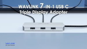 WAVLINK 7 in 1 USB Hub Converter Type C To HDMI 4K VGA DP USB A Kebal Konektor