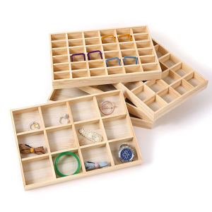 Solid wood tray jewelry display storage tray handmade beaded compartment tray sundries storage tray large size