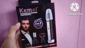 KEMEI Nose Trimmer 3 in 1: Alat Cukur Bulu Hidung, Alis, Kumis, dan Jenggot