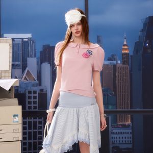 Unifree | Doll Collar Off-shoulder Short Sleeve T-shirt