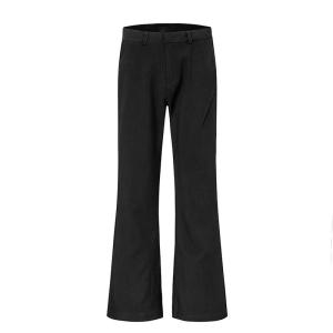 Cleanfit American High Street Mens Casual Black Long Pants Straight Leg Micro Flare Vibe Youth Trend Autumn Fashion