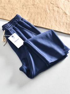 Mens Fleece Lined Thickened Loose Casual Pants Elastic Waist Straight Leg Autumn Winter Fashion Urban Style Basic Color Solid