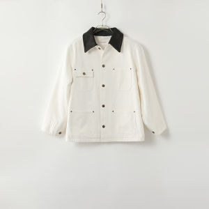 Leather Mid-Length Casual Womens Denim Jacket