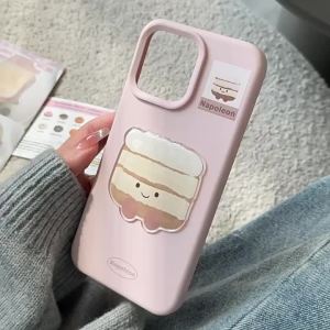Ốp Điện Thoại Hình Bánh Kem Hoạt Hình Hàn Quốc Dễ Thương 3D Dành Cho iPhone 17/16/15/13/12 Pro Max Màu Kẹo Ngọt Mềm Mại Chống Sốc Bảo Vệ Toàn Diện