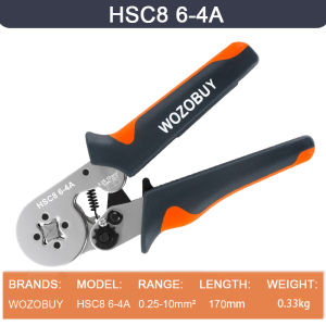 Ferrule Crimping Tool Wire Ferrules and AWG 23-7 Self-Adjusting Crimping Pliers+Stripper | Square Crimper for Ferrule Terminal