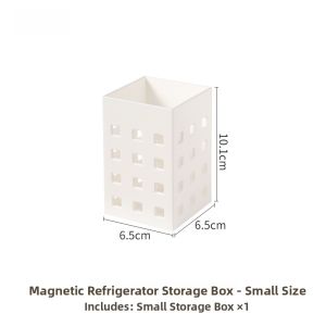 Magnetic Kitchen Storage Box Wall Mounted Spice Preservation Film Bag Organizer Iron Core Magnet Refrigerator Side Storage Bin