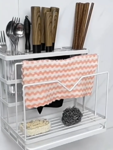 Multi-functional Kitchen Countertop Storage Rack Rust-proof Waterproof Kitchen Utensil Organizer