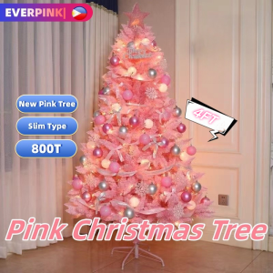 Everpink Pink Christmas decor Xmas tree decoration for home 1.5m makapal set pinkl with decor set