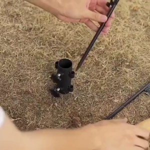 ฐานยึดขาเสาทาร์ป อุปกรณ์เสริมกันสาดเต็นท์ ท่อเหล็กยึดเสา ฐานเสา ท่อตั้งเสา เหล็กตั้งเสา เสาฟรายชีท มีน็อตคู่