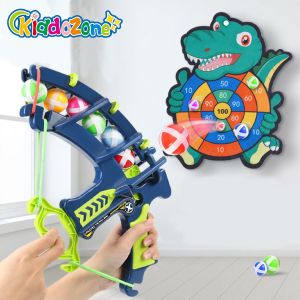 KiddoZone Bow and Arrow Sticky Ball Dart Board Baby Throwing Target Hanging Wall Parent-Child Interactive Toy Gift for Boys and Girls