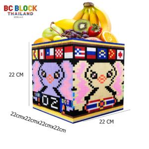 Home Decor กระเป๋าตัวต่อ ใช้งานได้จริง กระเป๋า Lego กระเป๋าจัดระเบียบ กล่องตัวต่อ กล่องเก็บของ กระเป๋า สะพาย Back Pack เครื่องสำอางค์ กล่อง แต่งหน้า ลายช้างไทย ช้างสีเหลืองและม่วง  ธงนานาชาติ Thailand Art Toy กระเป๋า โต๊ะ ตู้ ชั้นวางของ ประกอบมือ