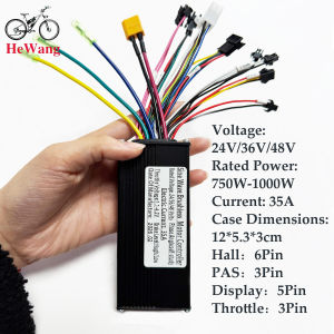 24V 36V 48V 750W-1000W E-Bike Controller Sine Wave 35A Controller for UART No.2 Protocol S866 TF-100 SW900 Instrument E-Scotter