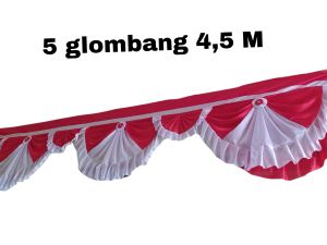 bendera background merah putih polos panjang 9 meter 10 gelombang (YKS)