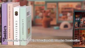 DIY Wooden Book Nook Kit 3D Puzzle Miniature House Eco-Friendly Assembly Model Bookshelf Decor Gift