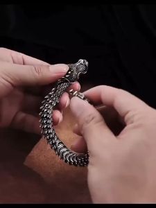 Retro Dragon Shape Mens Bracelet Domineering Chinese Style Copper Alloy Keel Chain Bangle Jewelry Gift Bracelet Mens Personality Faucet Collection Level Smart Dragon Bracelets Accessories