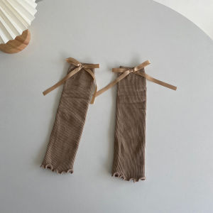 Spring and Summer Ballet Miu Style Bows Knee Socks Foot Sock Children Pure Color Bunching Socks Lolita K-style