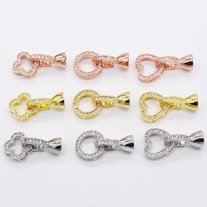 925 Silver Button Accessories Necklace Bracelet Clasp Necklace Buckle Silver Buckle round Heart-Shaped Buckle DIY Buckle Accessories