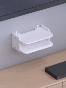 ชั้นวางเราเตอร์ wifi ชั้นวางติดผนัง การติดตั้งแบบไม่ต้องเจาะ การออกแบบก้นกลวง ระบายความร้อนได้สะดวก กล่องเก็บเราเตอร์ ป้องกันสิ่งของหล่น