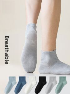 miiow | Mens Summer Thin Mesh Mid-calf Breathable Cotton Socks Anti-Odor Sweat Absorbent Sports Short Socks Catman Brand MiiOW