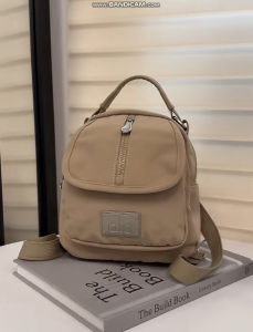 Alo YogaBackpack Crossbody Bag Women Waterproof Nylon Handbag Metal Logo Plate Multi Zipper Pocket Adjustable Wide Strap Top Handle Casual Gym Daily Travel Sling Bag