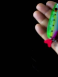 1pc S-Shaped Metal Spoon 3D Printing Fishing Lure 20g Long Cast Sinking Sequin Bait with Red Teaser Tail