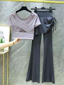 Women's Yoga Fitness Outfit Set: Chest Pad & High Waist Pants