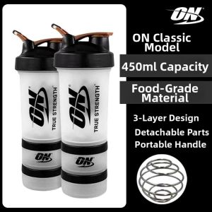 JI-TOP | Portable Protein Powder 3-Tier Lidded Shaker Bottle
