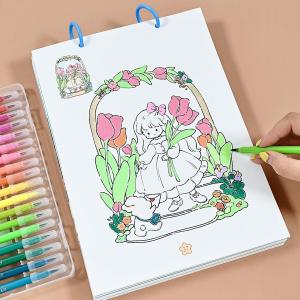 GEXINGYUE | Sách Tô Màu & Vẽ Phác Cho 5-6-8-12 Tuổi Bút Tô Doodle