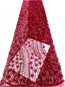 Vải Ren Lưới Châu Phi Đính Sequin Chất Lượng Cao 5 Thước Vải Tuyn Pháp Nigeria Dùng Cho Váy Cưới Và Các Dịp Đặc Biệt