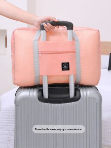 Waterproof Oxford Cloth Single Shoulder Bag Lightweight Tote Bag for Shopping Travel Airplane Trip Storage Bag Tourist