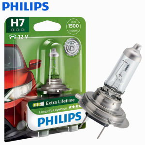 Philips | Philips H7 12V 55W LongLife EcoVision Car Original Halogen Headlight 1500h Auto Lamp Genuine ECE PX26d 12972LLECO B1
