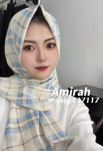 Khăn Trùm Đầu Vải Voan Kẻ Caro Siêu Mỏng Thoáng Khí Mùa Hè Mới Phong Cách Thường Ngày Thời Trang Khăn Trùm Đầu Dài Che Mặt