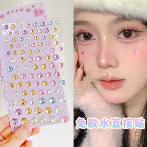 New Year Makeup Childrens Facial Decoration Self-Adhesive Diamond Stickers Stage Sparkling Heart Butterfly Knot Moon Star Colorful Diamonds