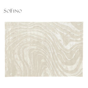 SoFINO | Elegant Vintage Style Brown Beige Wool Silk Handmade Carpet