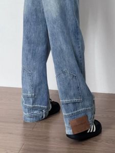 Quần Jeans Denim Ống Rộng Cạp Cao Thời Trang Cho Nữ Quần Dài Thường Ngày Quần Dài Ôm Dáng Thẳng Thiết Kế Mỹ Cao Cấp