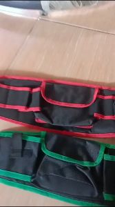 promo tas alat perkakas pertukangan pinggang pria mesin bagunan warna lis hijau dan lis merah tool bag fanny sabuk alat