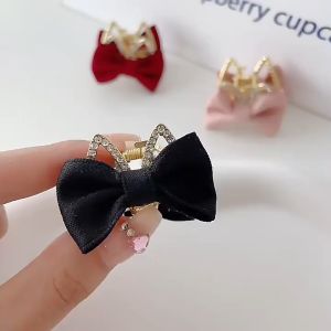 🎀Ready Stock🎀Princess Cute 2 pcs/1 pair Crown Hair Pin Girls Rabbit Ear Hair Clip Ribbon Cat Ear Hair Accessories🧸公主可爱立体兔耳朵蝴蝶结发夹女孩抓夹水钻发夹🧸