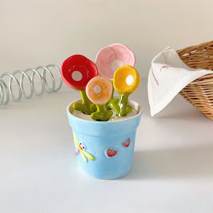 Bộ Thìa Bằng Gốm Sáng Tạo Dễ Thương Bộ Đựng Thìa Cà Phê Trưa Chiều Bộ Đựng Thìa Đựng Thức Ăn Trưa Trang Trí Bàn Ăn Bộ Đựng Thìa