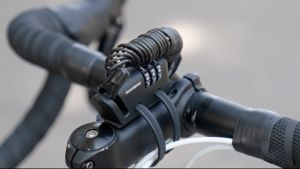 ROCKBROS Bike Helmet Lock PVC Steel Durable Anti Rust MTB Road Bike Anti-theft Password Lock Waterproof Stretchable Bicycle Cable Lock